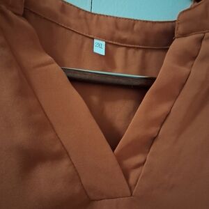 Ladies Blouse Rust/Orange 2X